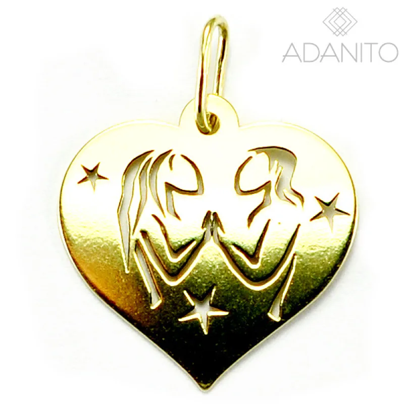 Zlatý prívesok znamení zverokruhu v srdiečku Bliženci ADANITO MOPA0112G BLIZENCI, 0.63 g