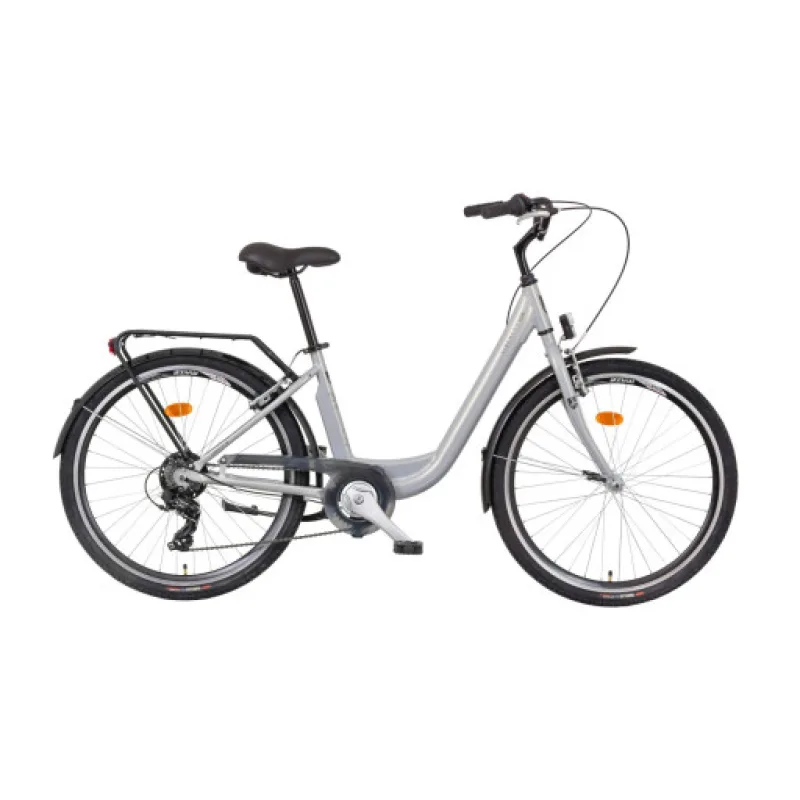 LIBERTY Městské jízdní kolo VIA 6spd 26" 2026 stříbrné, Přední vidlice Odpružená