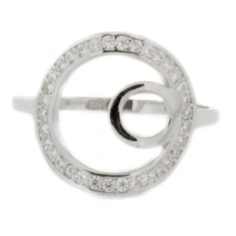 Zlatý prsteň s kameňom z bieleho zlata KA PPY0036W, 60, 1.85 g