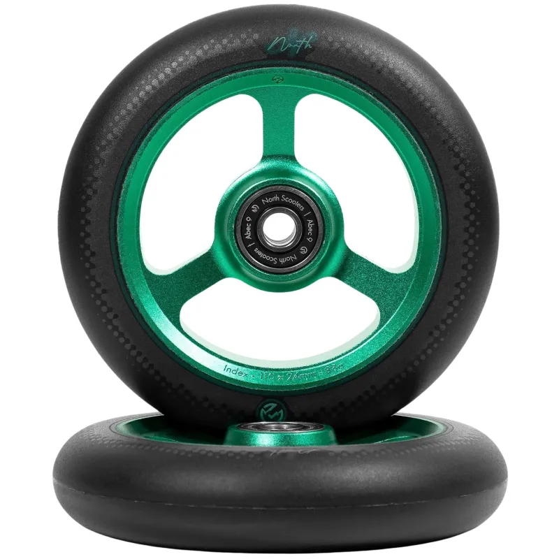 North Index G5 Kolečka Na Freestyle Koloběžku 2-balení (110mm|Emerald/Black)