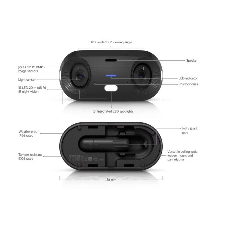 Ubiquiti UVC-G6-180-B, UniFi Protect G6 180, černá UVC-G6-180-B