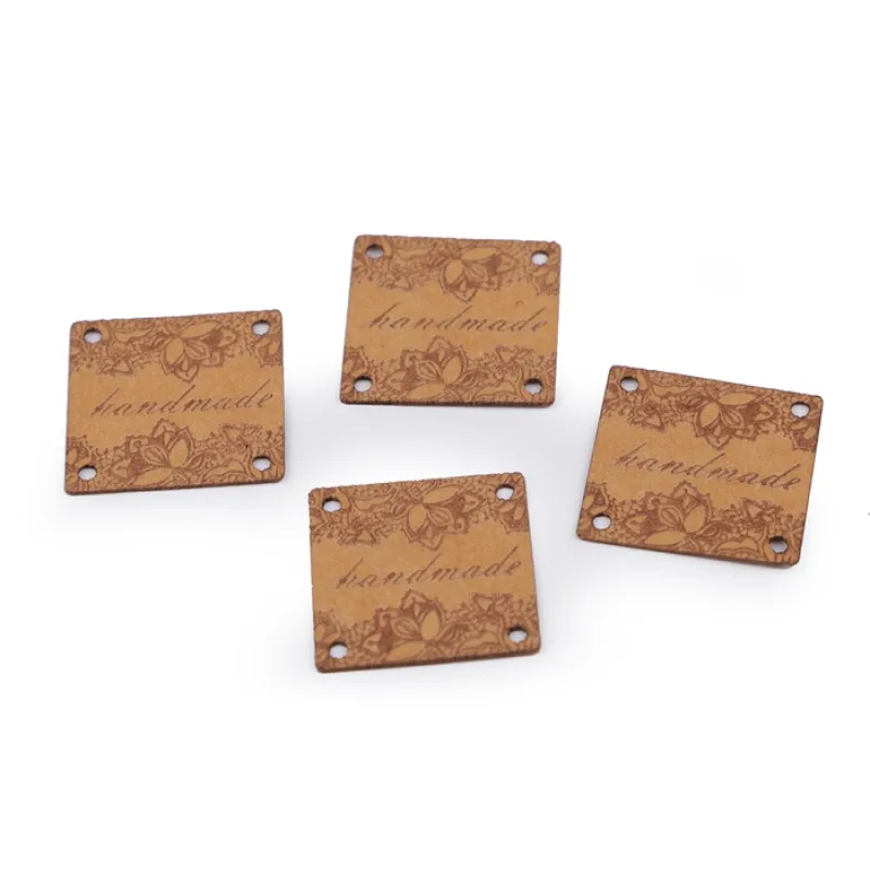 Ceduľka Hand made štvorcová z prateľného papiera