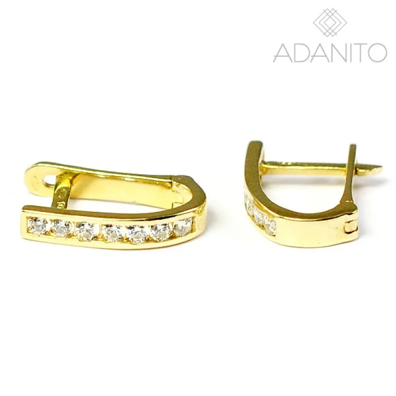 Zlaté náušnice so zirkónmi ADANITO BRN0349G, 1.64 g