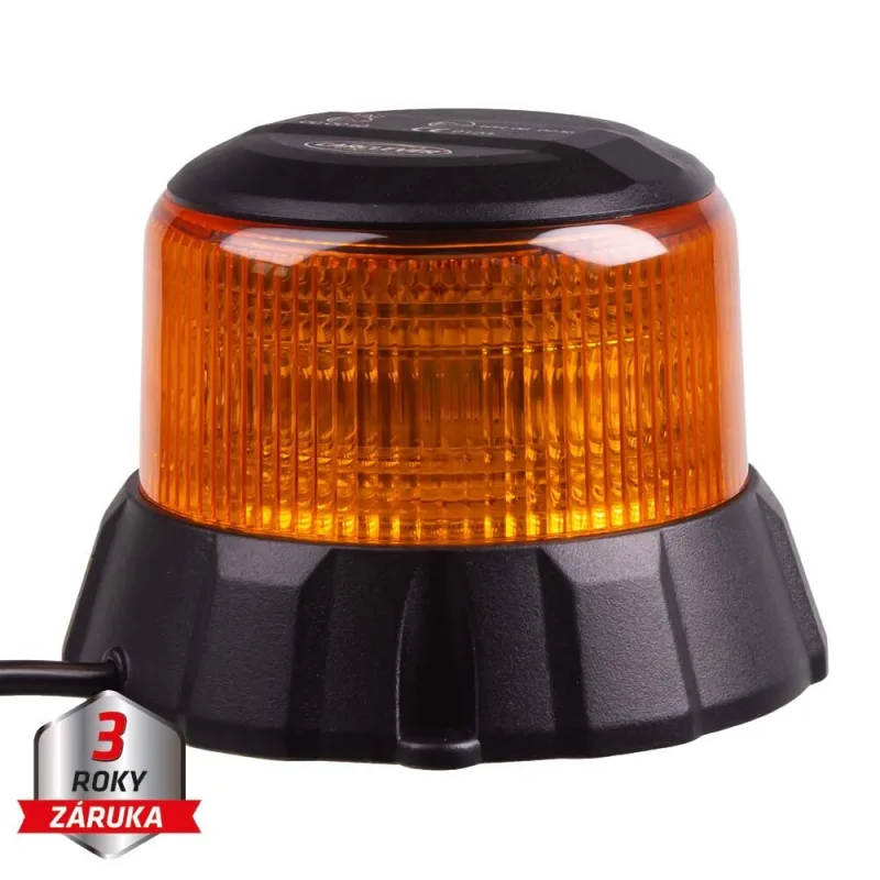 Robustní oranžový LED maják, černý hliník, 48W, ECE R65 wl403