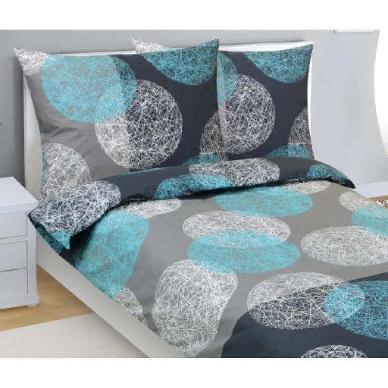 Bellatex Povlečení bavlněné, Koule tyrkysové, - 140x220, 70x90cm