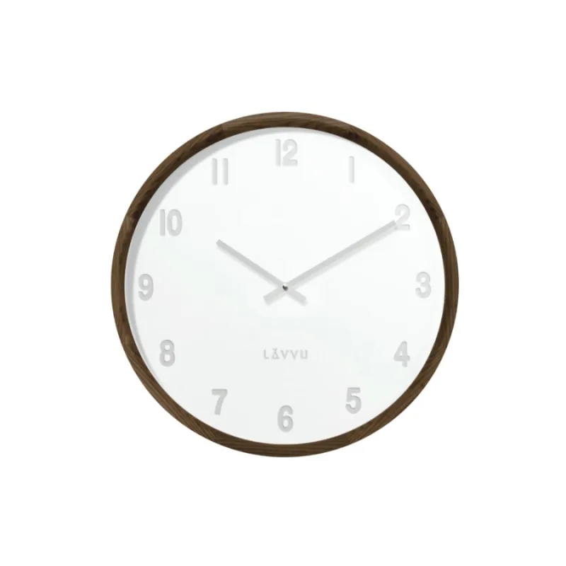 Tmavé drevené biele hodiny Fade LAVVU LCT4061