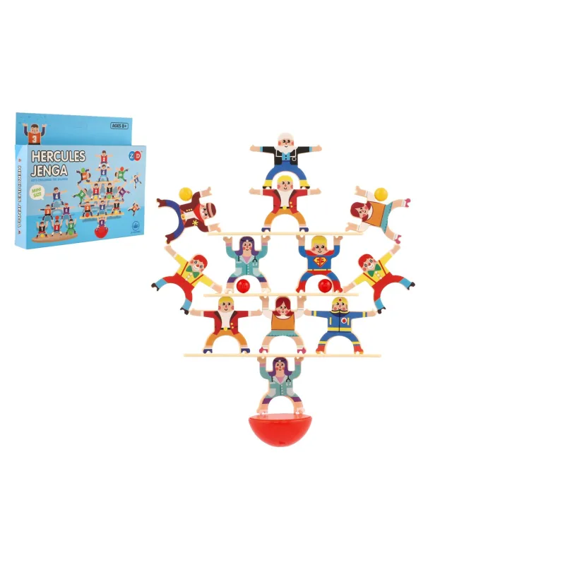 Teddies Hra balančná Herkules mini plast 26ks 3 farby v krabičke 21x19x3,5cm