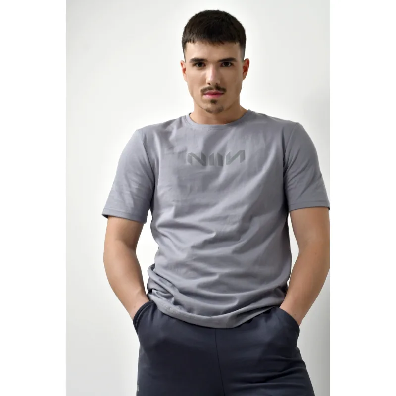 Pánske bavlnené tričko NIIN Strong Grey - sivá, M