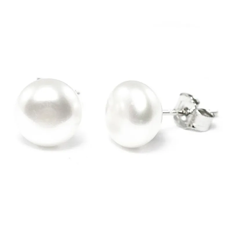 Strieborné náušnice s perlou BENETO AGUP3277P, 4 mm