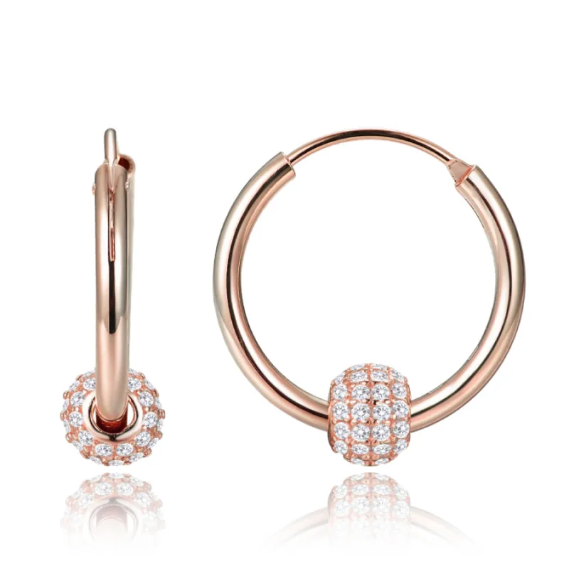 Elegantné pozlátené strieborné náušnice so zirkónmi MINET JMAS0322RE00