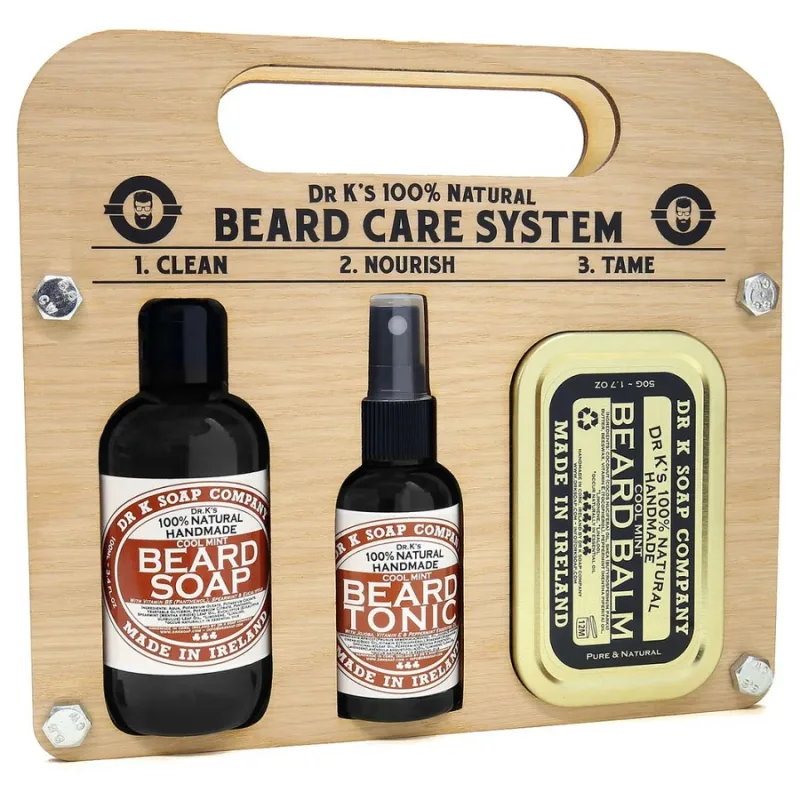 Súprava pre starostlivosť o fúzy DR K SOAP COMPANY Beard care system Cool mint