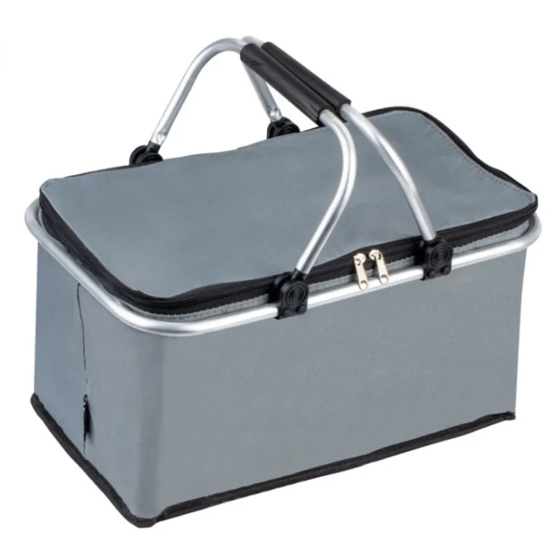 MODERNHOME Skladacia pikniková termo taška s 2 držadlami - vodotesná Barva: ŠEDÁ