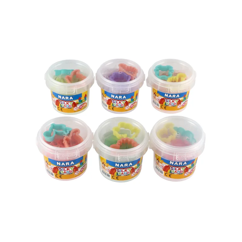 Teddies Piesok tekutý NARA 200g s vykrajovačkami 2ks 6 druhov v plastovom kelímku 9x7,5cm