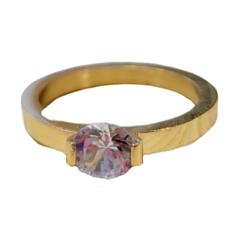 BK 6758B - Prsteň z chirurgickej ocele s kameňom 56 mm