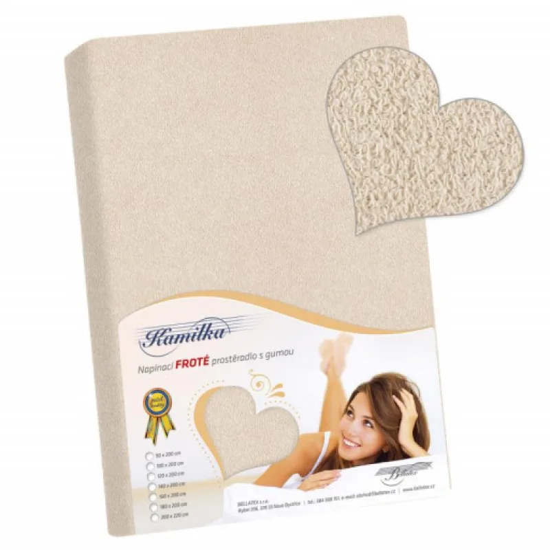 Bellatex Prostěradlo froté - natur - 160x200 cm