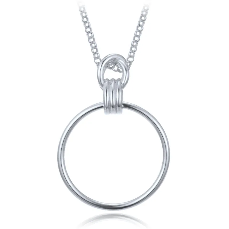 Moderný strieborný náhrdelník kruh MINET JMAS0297SN45