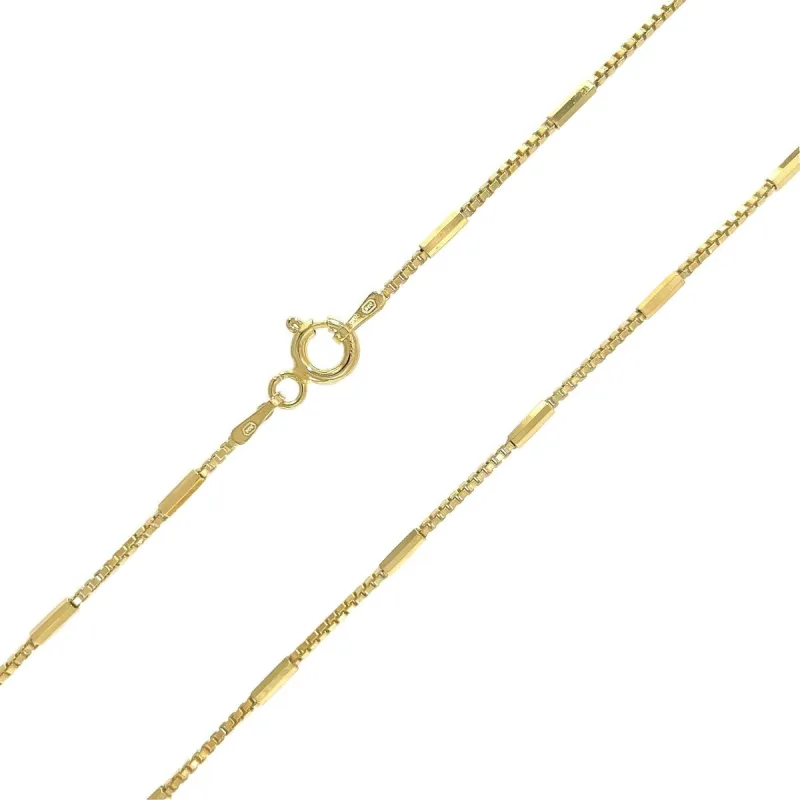 Strieborná retiazka s osemhranami pozlátená dĺžka retiazky 45cm