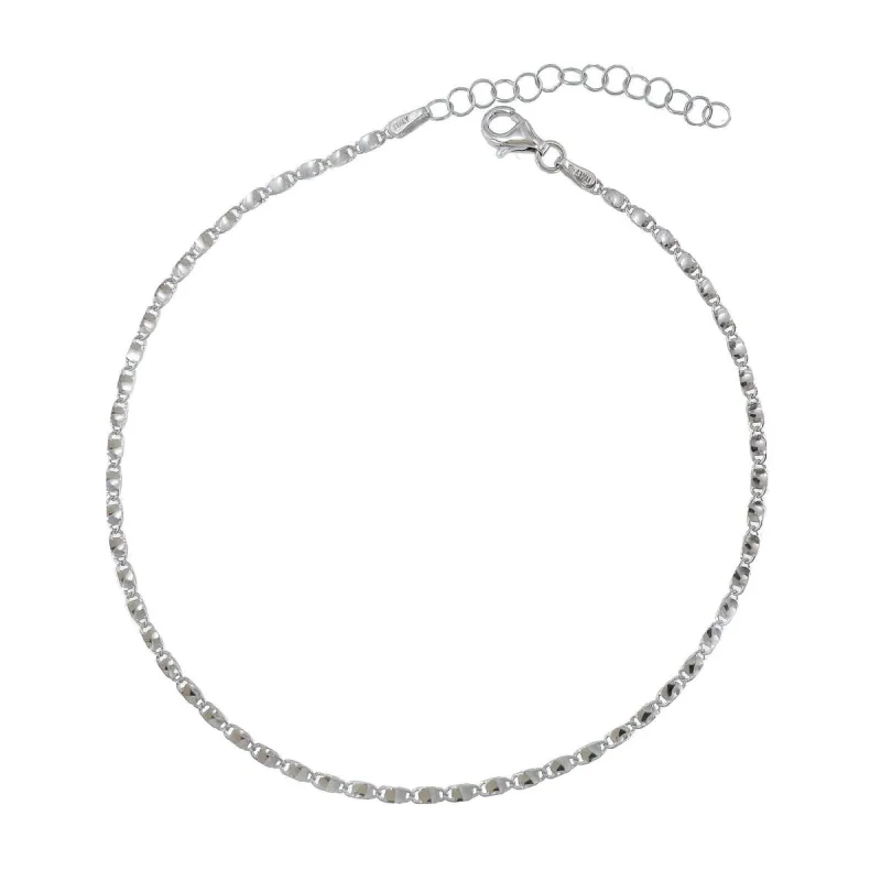 Strieborná retiazka na nohu článková krútená