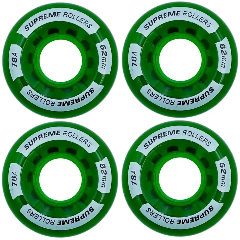 Supreme Rollers Quad Kolečka 4-Balení (62mm|Zelená)