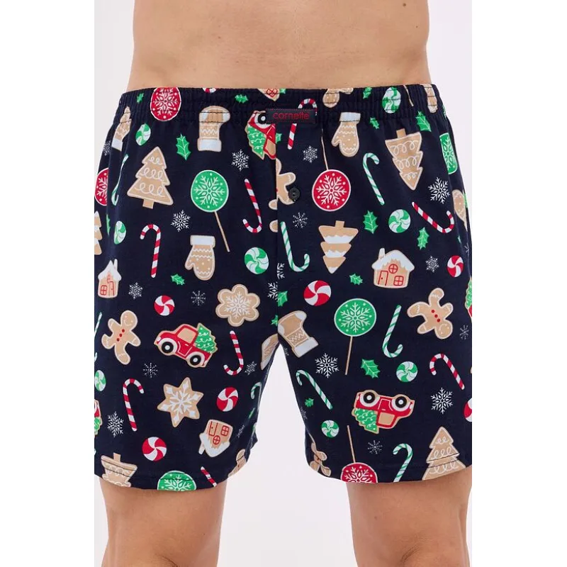 Vianočné trenírky s perníčkom Comfort 167 čierné XXL