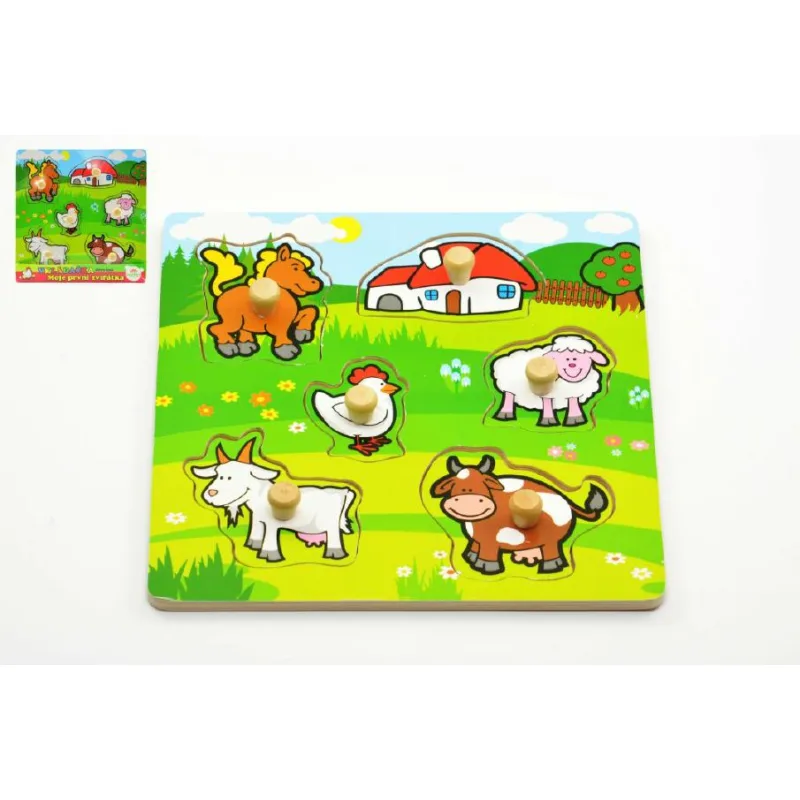 Teddies Vkladačka Moje prvé zvieratká 6ks 22,5x22,5x2,5 cm 12m+ MPZ