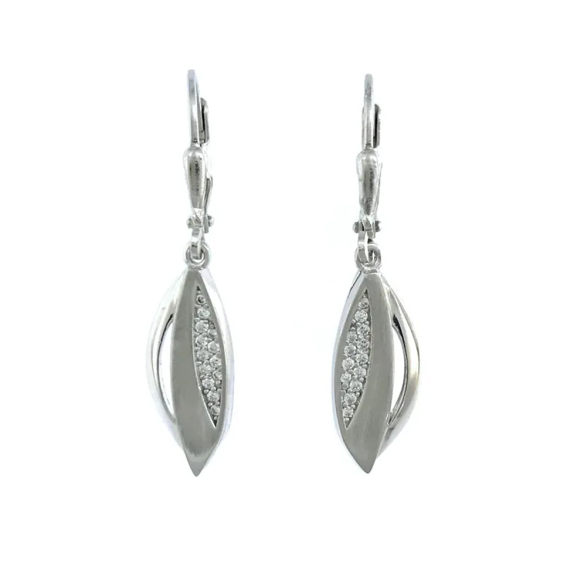 Strieborné visiace náušnice so zirkónmi