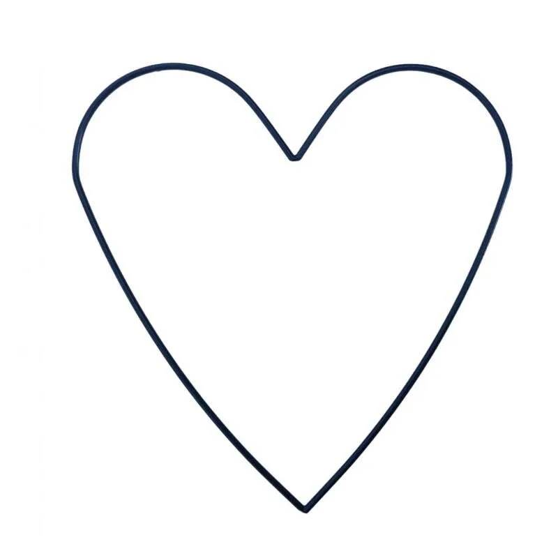 Kovové srdce 30x30cm - čierne