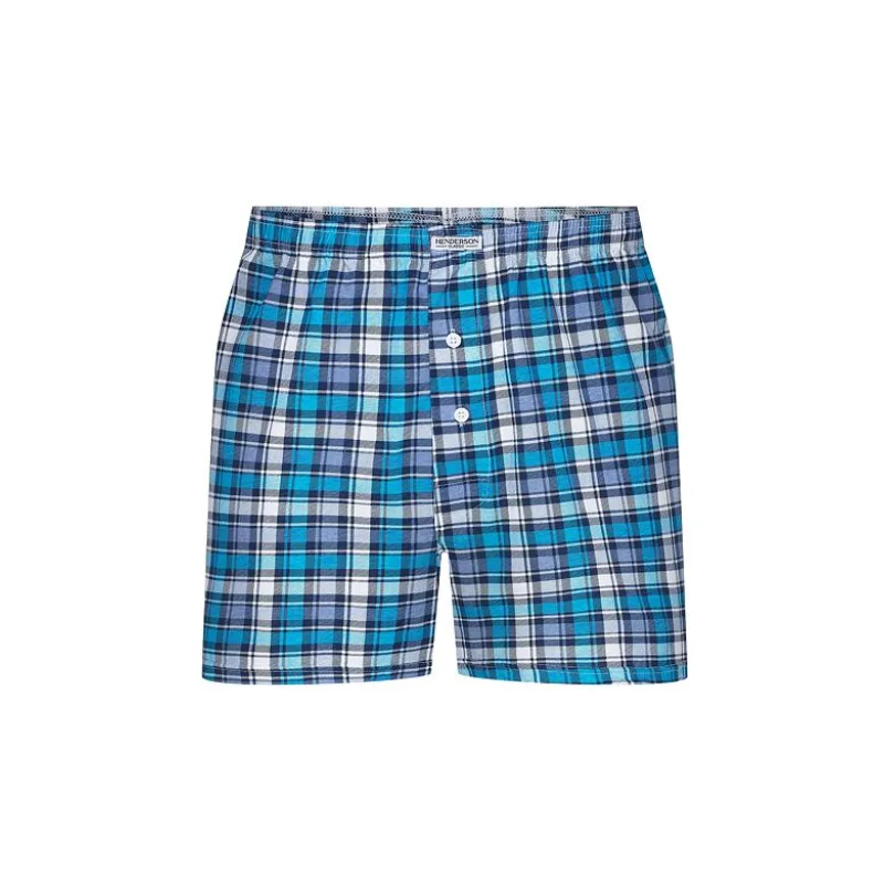 Pánske trenírky 1449 tyrkysové káro 5XL