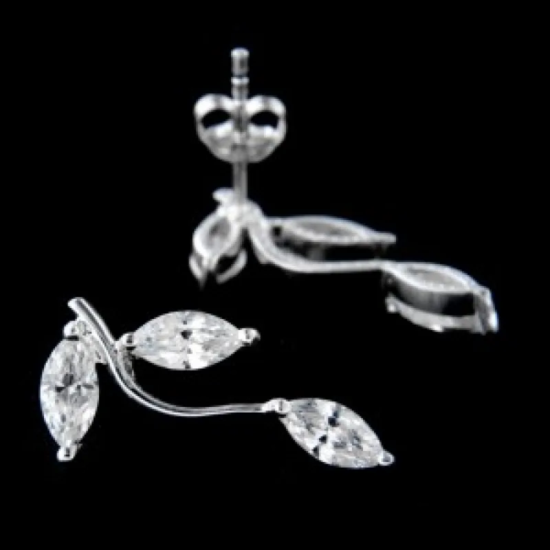 Strieborné náušnice na puzety KA E142