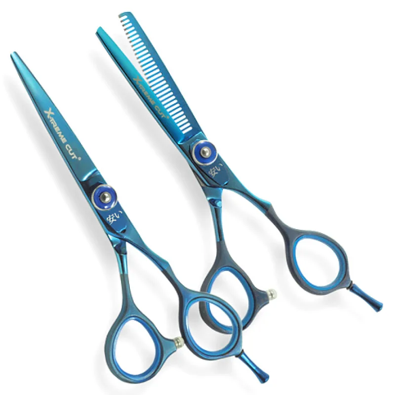 AKASHI Japan XC-T55 SET Blue 5,5' - Sada profesionálnych japonských kaderníckych nožníc - modré