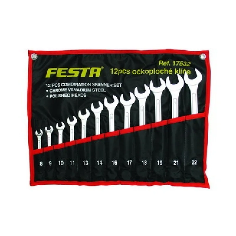 Sada očkoplochých kľúčov 12-dielna CrV FESTA
