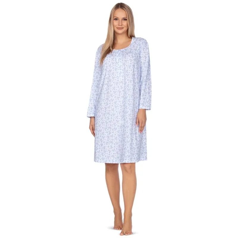 Dámska nočná košeľa Andrea modrá s nezábudkami L