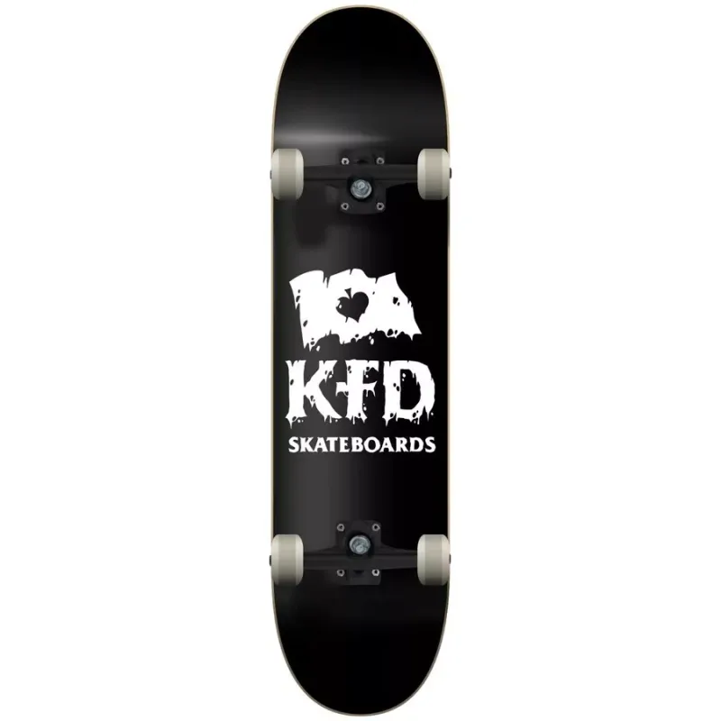 KFD THRASHED STACKED 8" SKATEBOARD - BLACK