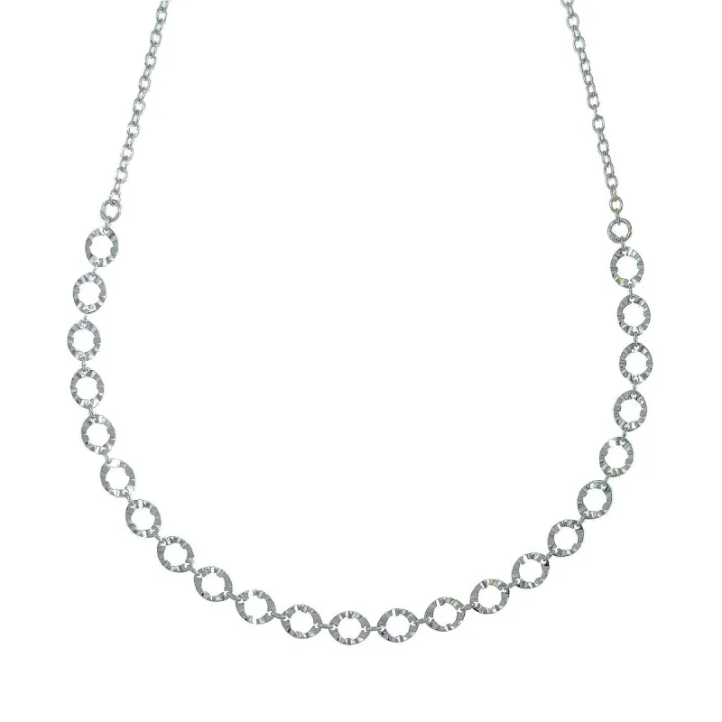 Strieborný náhrdelník so zdobenými oválikmi dĺžka náhrdelníka 42+3cm