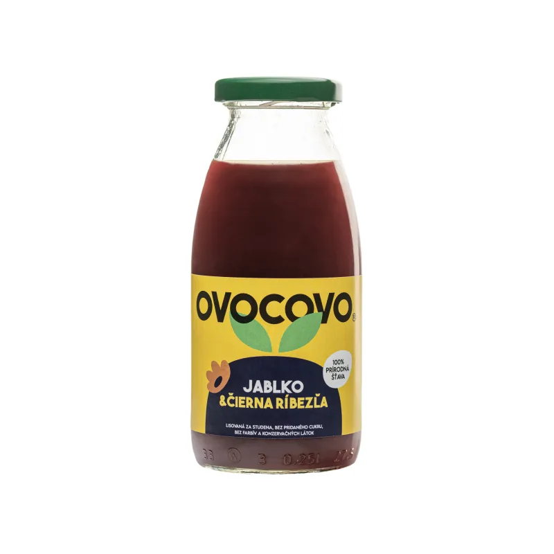 Ovocovo Jablko/Čierna ríbezľa 100% 250ml