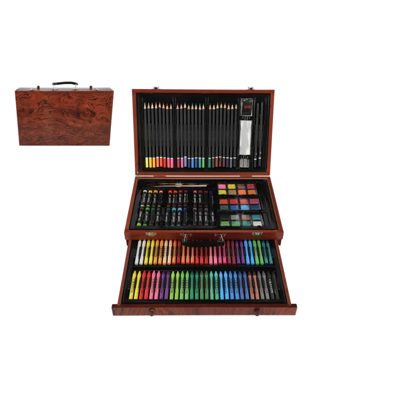 Teddies Sada na maľovanie - Art box kreatívna sada 143ks v drevenom kufríku 38x25x8cm