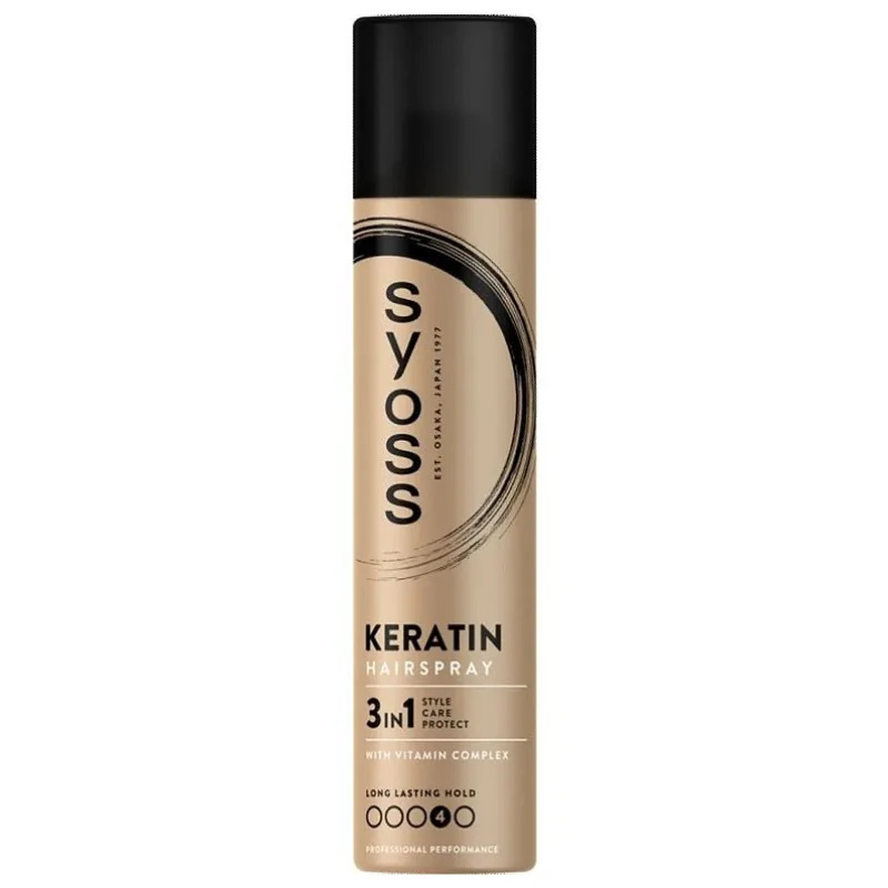 SYOSS Professional KERATIN Hairspray extra silný lak na pružnú fixáciu a lesk vlasov 300ml