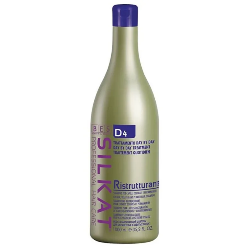BES Silkat D4 Ristrutturante Shampoo regeneračný šampón na farbené vlasy 1000ml