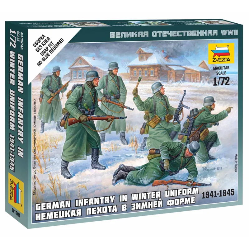 Zvezda Wargames (WWII) figúrky 6198 - German Infantry (Winter Uniform) (1:72)