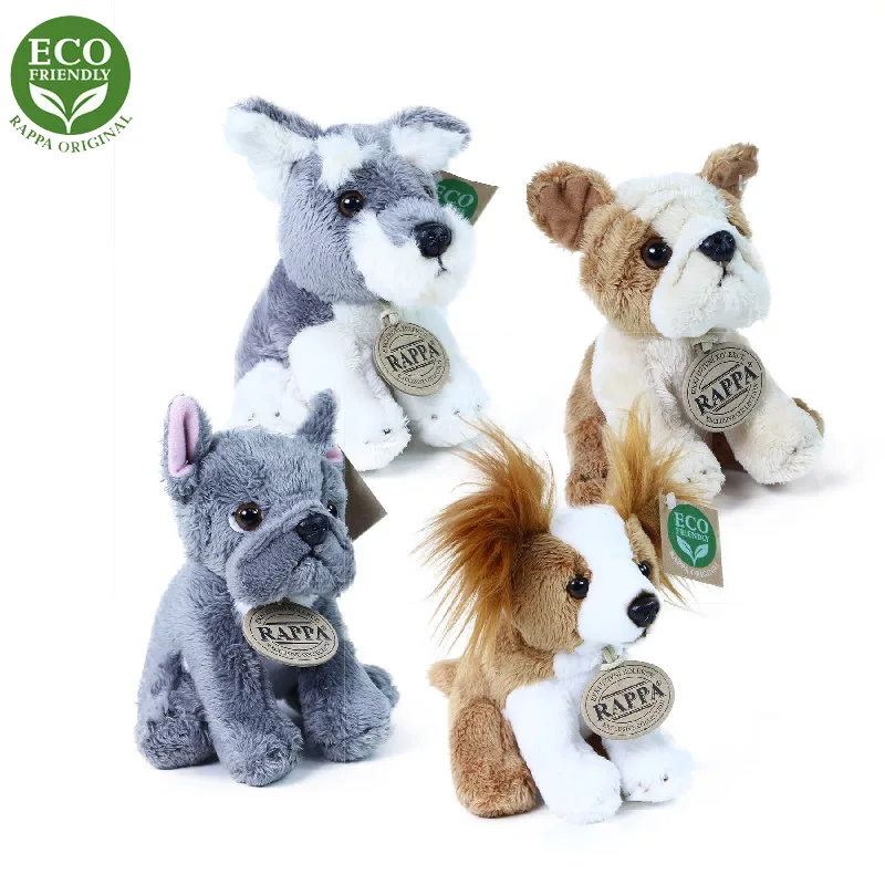 Rappa Plyšový pes sediaci 14 cm ECO-FRIENDLY