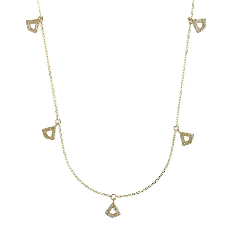 Zlatý náhrdelník s príveskami Au 585/1000 hmotnosť 1,88g