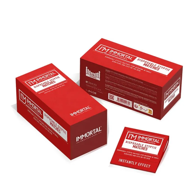 Kamencové zápalky po holení IMMORTAL Disposable styptic matches (24 x 20 ks)