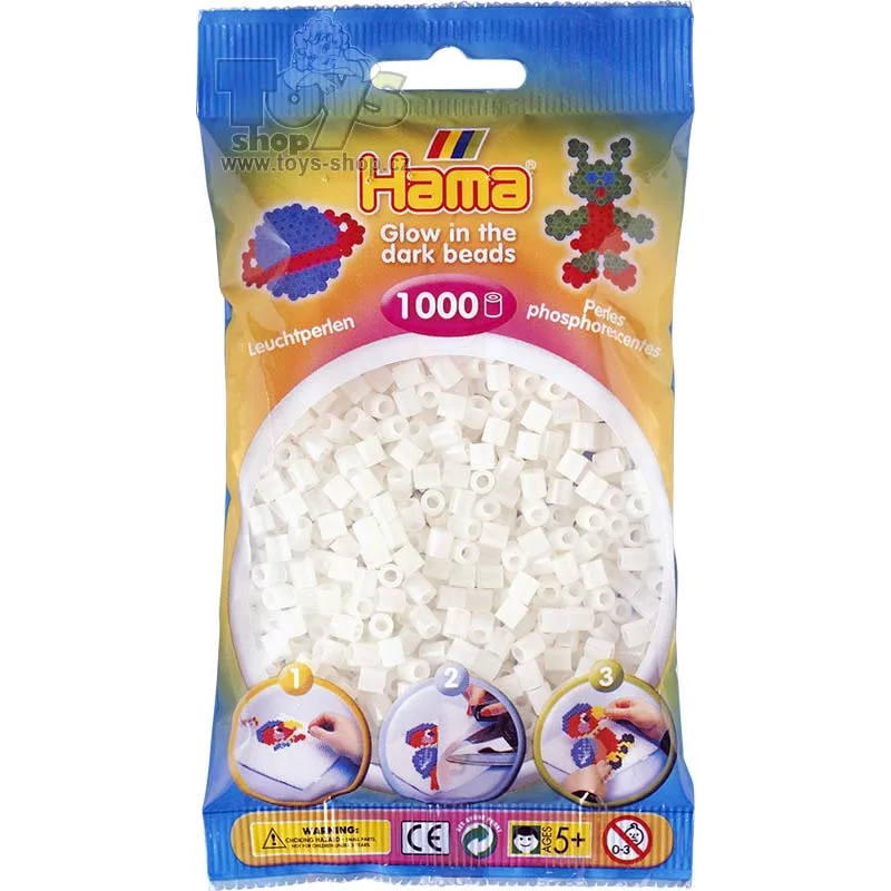 Hama Zažehľovacie korálky Hama svietiace v tme 1000ks v sáčku