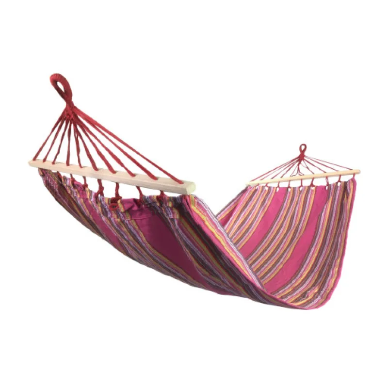 Houpací síť s výztuhou PolyCotton, růžová, 200x90cm, 120kg