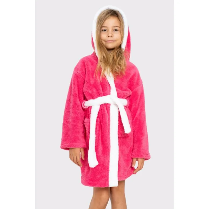 Dievčenský župan Zajačik tmavoružový s uškami 98/104