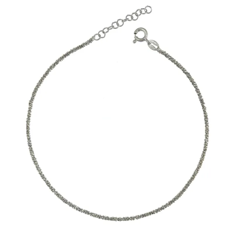 Strieborná retiazka na nohu daisy