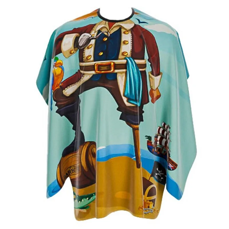 Pirates of the BARBERTIME BARBERTIME Crystal Child Cape - detská barber pláštenka pirát - modrá