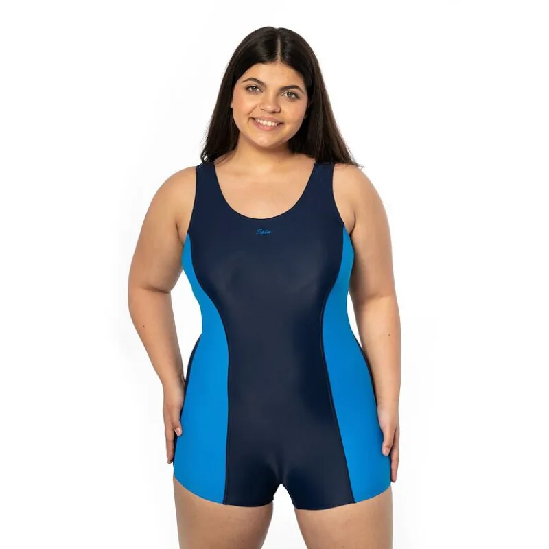 Plavky s nohavicami Malcesine jednodielne modré 3XL