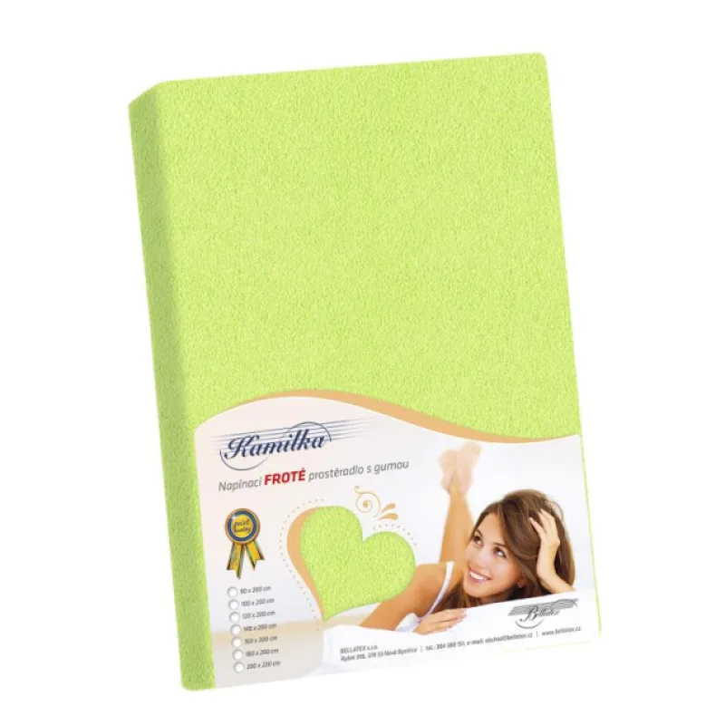 Bellatex Prostěradlo froté, jarní zelené - 120x200 cm
