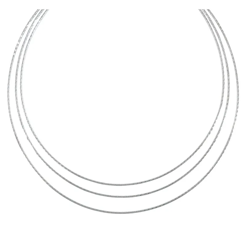 Strieborná struna 3 pramene dĺžka náhrdelníka 40+5cm